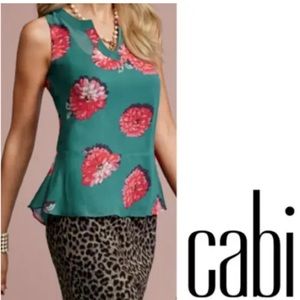 Cabi Blushing Blouse 3445 Floral Pattern Sleeveless Size Medium